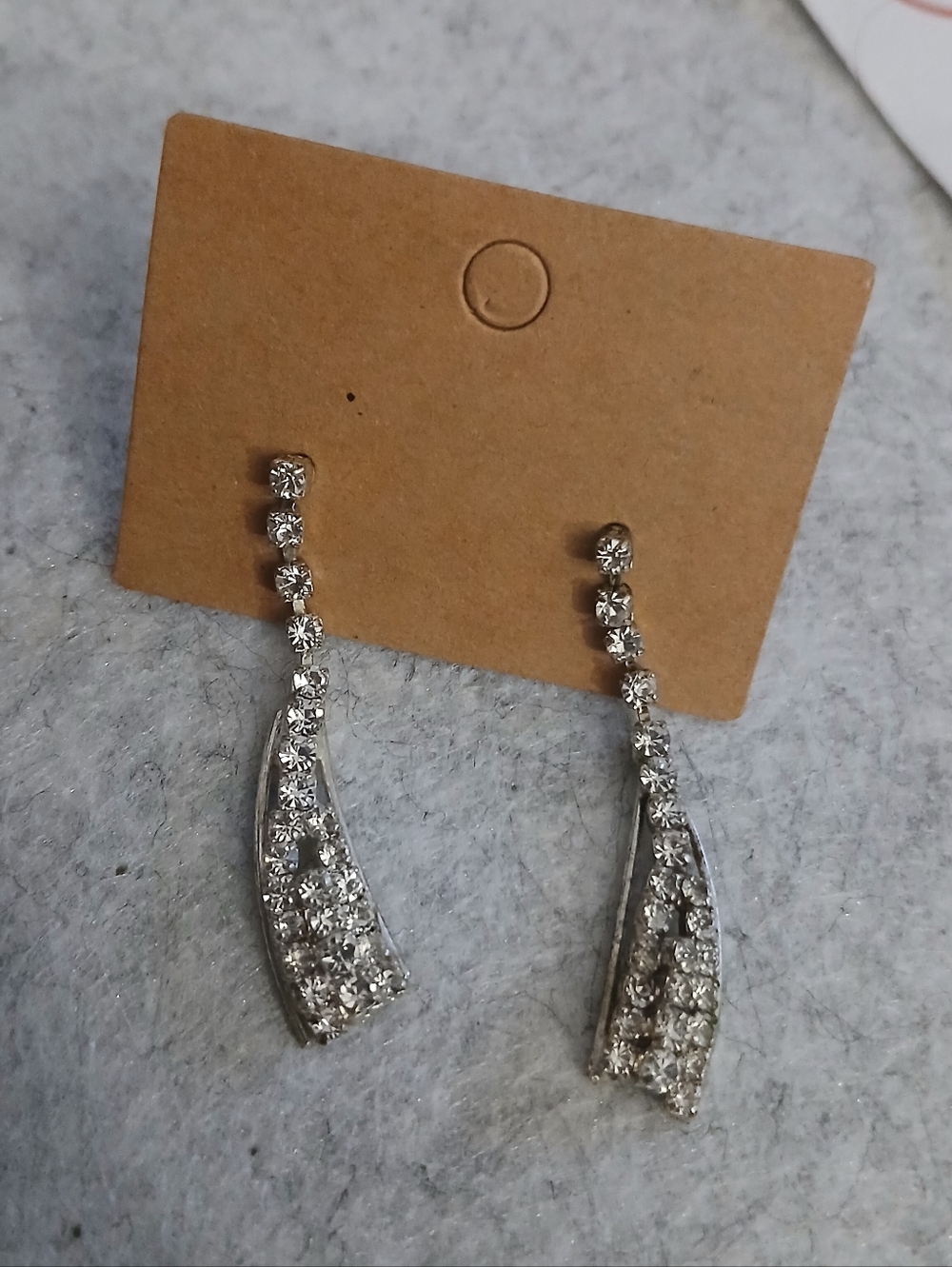 Silver Crystal Drop Earrings - Elegant Women's Jewelry